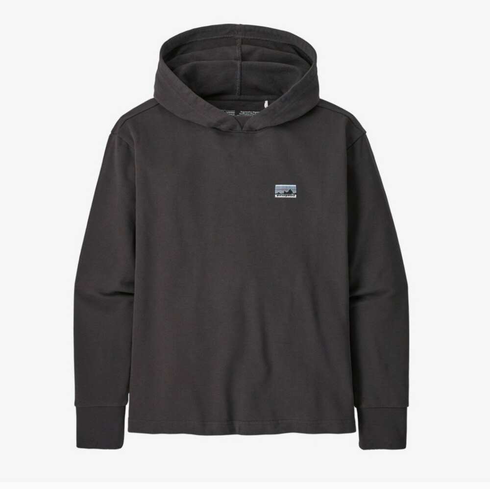Patagonia Regenerative Organic Certified Cotton Hoody Sweatshirt in Ink Black XS